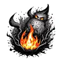 calcifer and soot sprites tattoo design idea