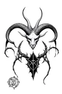 demons runes baphomet head mythical beasts tattoo design idea