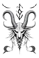 demons runes baphomet head mythical beasts tattoo design idea
