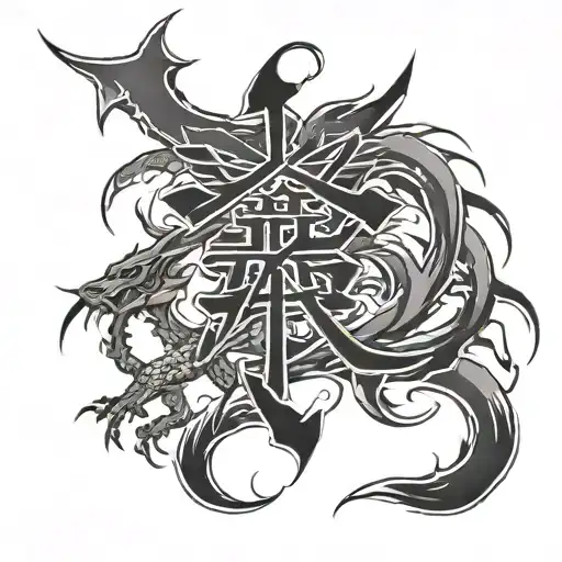 kanji lone tattoo design idea