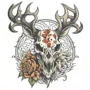 deer skull stylized for men tattoo design idea