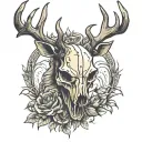 deer skull stylized for men tattoo design idea