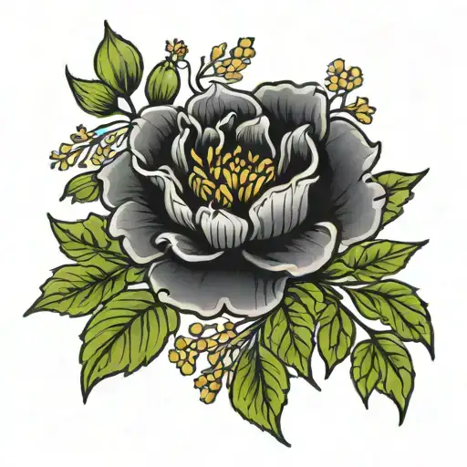 November February March birth month flowers  tattoo design idea