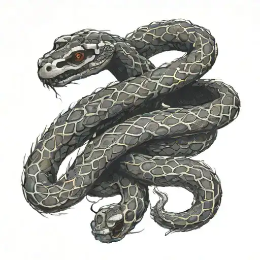Goth snake wrapped  tattoo design idea