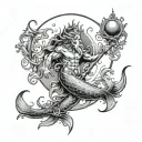 Neptune half sleeve tattoo design idea