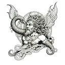 Neptune half sleeve tattoo design idea