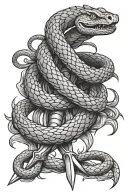 sword and snake tattoo design idea
