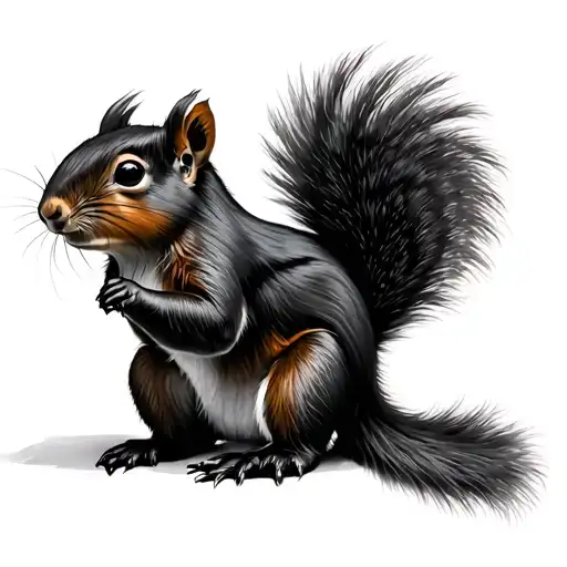 Black Squirrel tattoo design idea