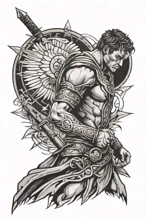 the man in the arena tattoo design idea