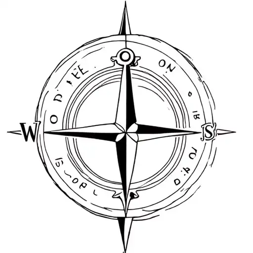 anchor compass surrounded tattoo design idea