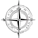 anchor compass surrounded tattoo design idea