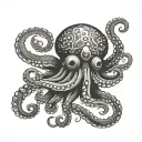 Octopus wearing black suit tattoo design idea