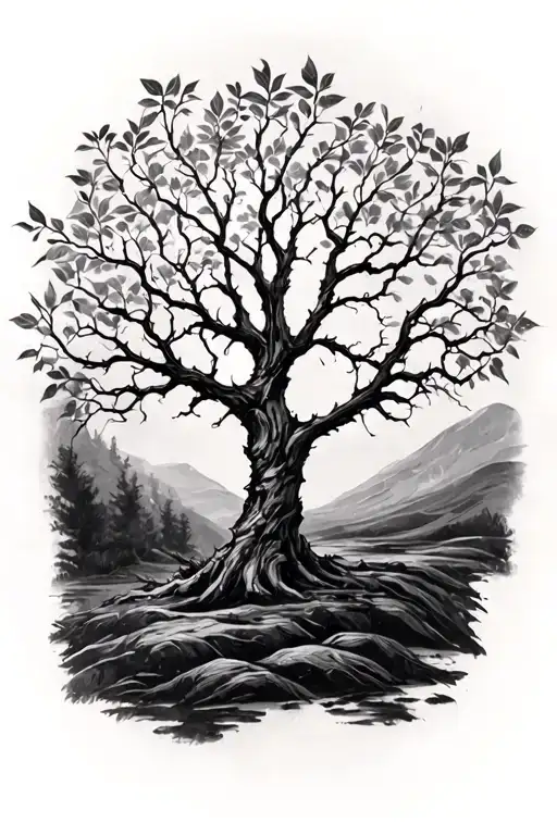 leafless tree on forearm without leaf tattoo design idea