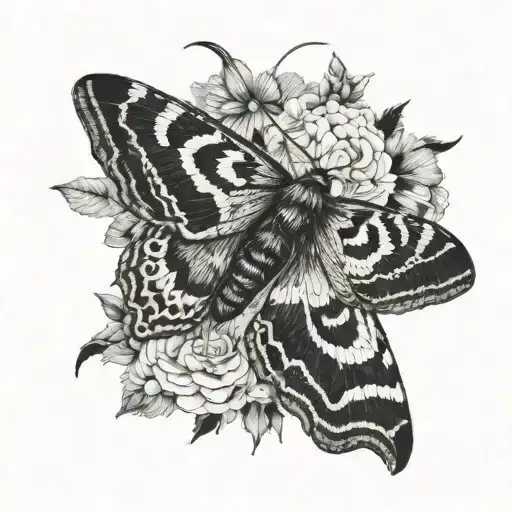 Hercules moth with Predator face morphing tattoo design idea