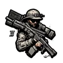 combat engineer us army combat action badge big red one patch OIF AR Ramadi iraq tattoo design idea