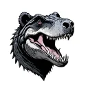trex hearts bear tattoo design idea