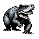 trex hearts bear tattoo design idea