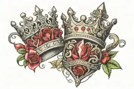 king & Queen's diamond Crown tattoo design idea