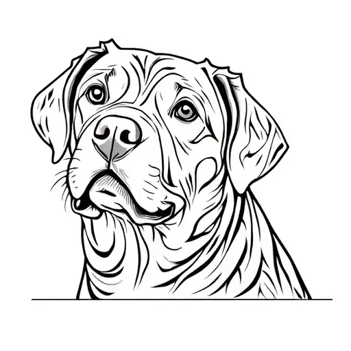 a chocolate labrador retriever tattoo design idea