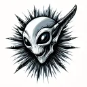 thugged out psychedelic alien tattoo design idea