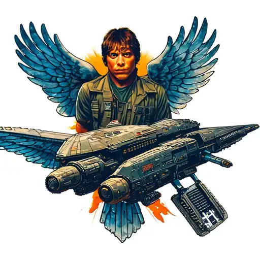 goonies meets battlestar galactica tattoo design idea
