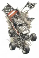 R.S.S an a micro sprint car speeding tattoo design idea