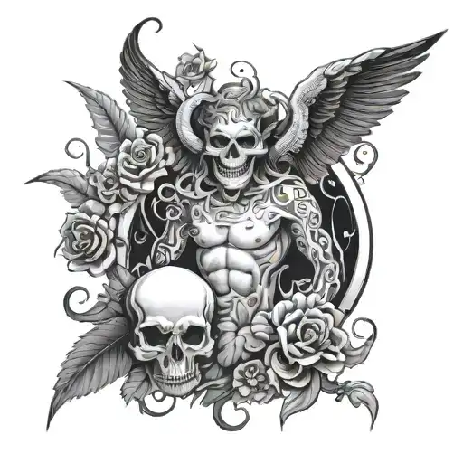 Hell and paradise  tattoo design idea