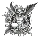 Hell and paradise  tattoo design idea