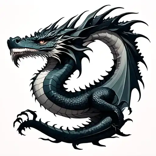 Dragon realistic tattoo design idea