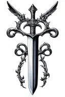sword of Damocles tattoo design idea