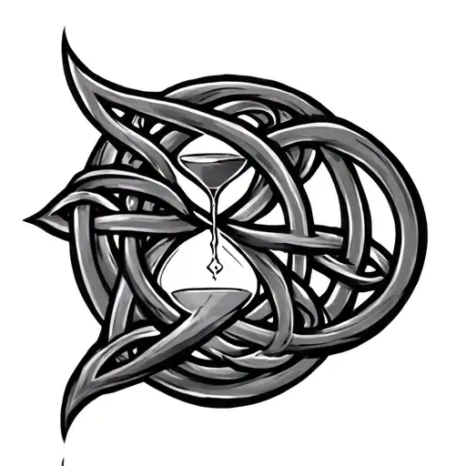 Celtic knot hourglass tattoo design idea