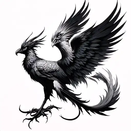 Black Phoenix tattoo design idea