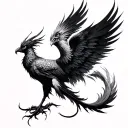 Black Phoenix tattoo design idea
