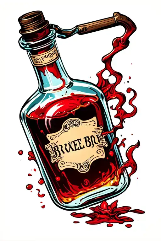 broken poison bottle tattoo design idea