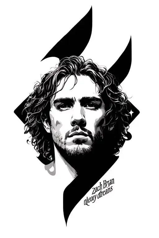 put Zach Bryan's 'quiet, heavy dreams' album cover tattoo design idea