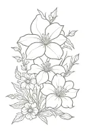 aster morning glory marigold cosmo daffodil holly flowers tattoo design idea