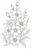 aster morning glory marigold cosmo daffodil holly flowers tattoo design idea