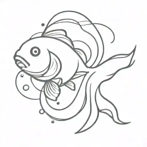 goldfish swimming tattoo design idea