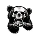 Bear eating a skull tattoo design idea