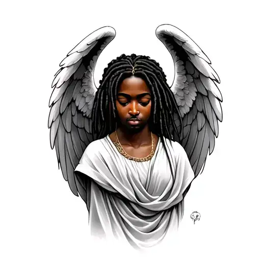 Angel With Dreads tattoo design idea