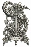 scythe pendulum   tattoo design idea