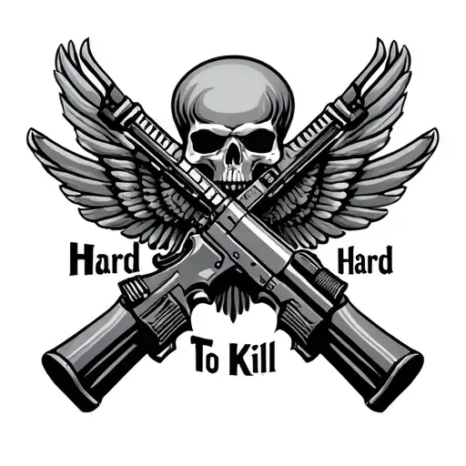 military hard to kill tattoo design idea