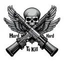 military hard to kill tattoo design idea