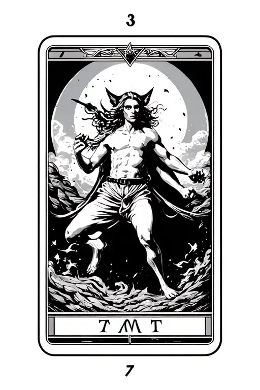 Tarot card featuring time running tattoo design idea