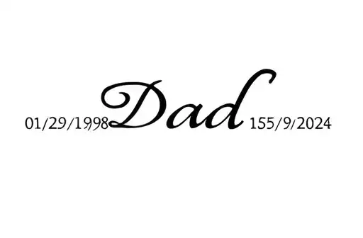 "Dad 01/02/1958-18/09/2024" tattoo design idea