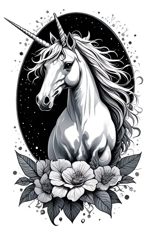 unicorn tattoo design idea