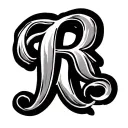 three dainty R's in cursive font tattoo design idea