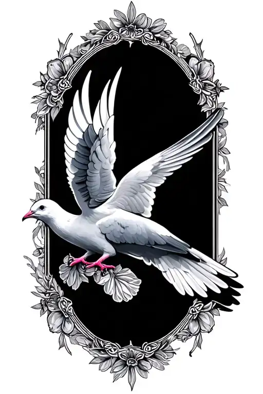 dove with very detailed wings  tattoo design idea
