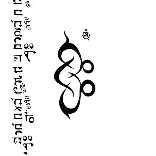 sanskrit breathe symbol combined with let them words tattoo design idea