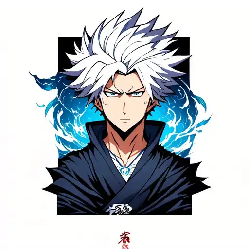 bleach bankai toshiro hitsugaya byakuya kuchiki full tattoo design idea